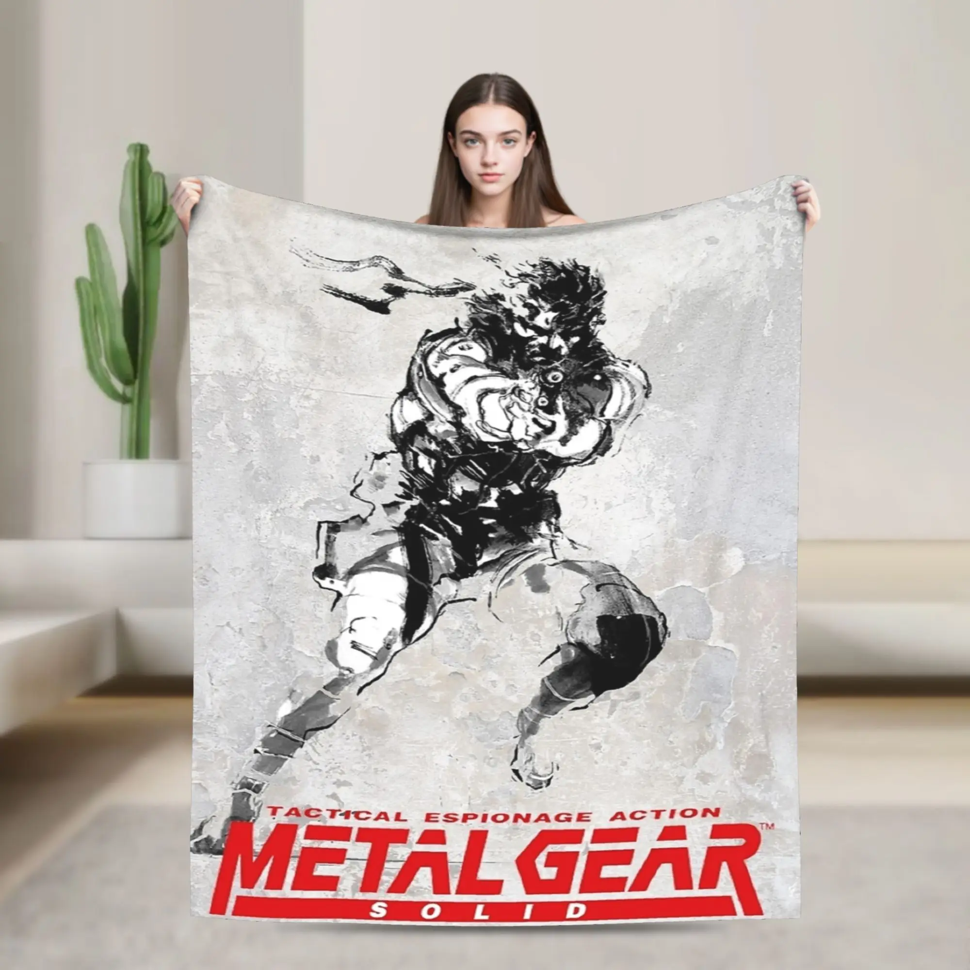 Metal Gear Solid Blanket Coral Fleece Plush Printed  Multi-function Thin Throw Blankets for Bedding Bedroom Rug Piece