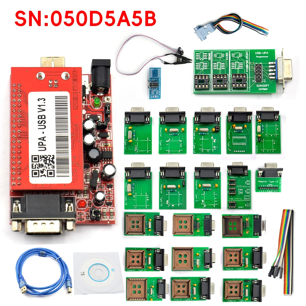 NEW UPA USB Programmer V1.3 Full Adapters ECU Chip Tuning Tool EEPROM Serial Programmer SOP8 SOP16 Clip Auto Diagnostic