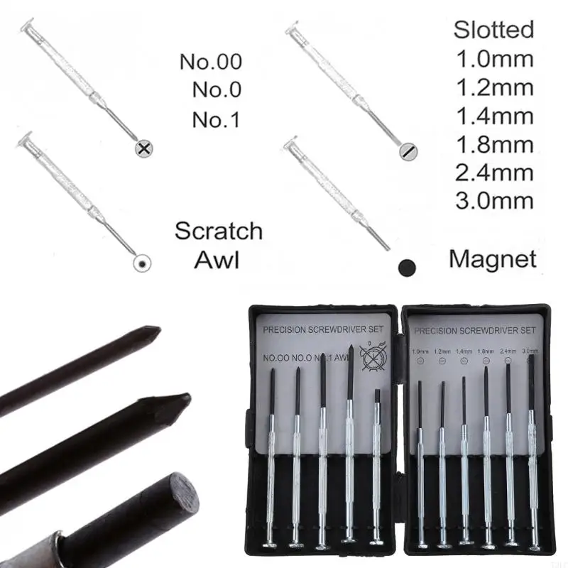 T3LC 11pcs Overdriver Set Mini Bijoutiers Montres Lunettes Reparation