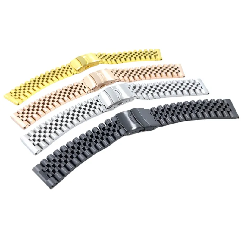 20mm 22mm 24mm Solid Stainless Steel Universal Straight End Jubilee Watch Strap Band Bracelet Fit for RLX SKX Watch