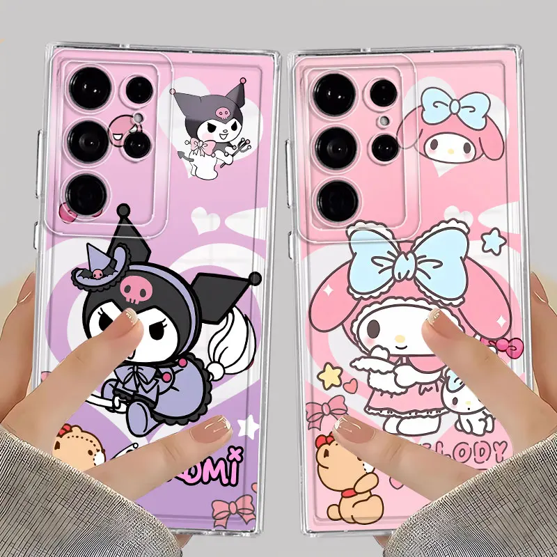 

Case for Samsung Galaxy S26 S20 Plus S22 FE S23 Ultra Note 20 Ultra 10 S21 S25 Edge S24 Phone Cover Cartoon Kuromi My Melody