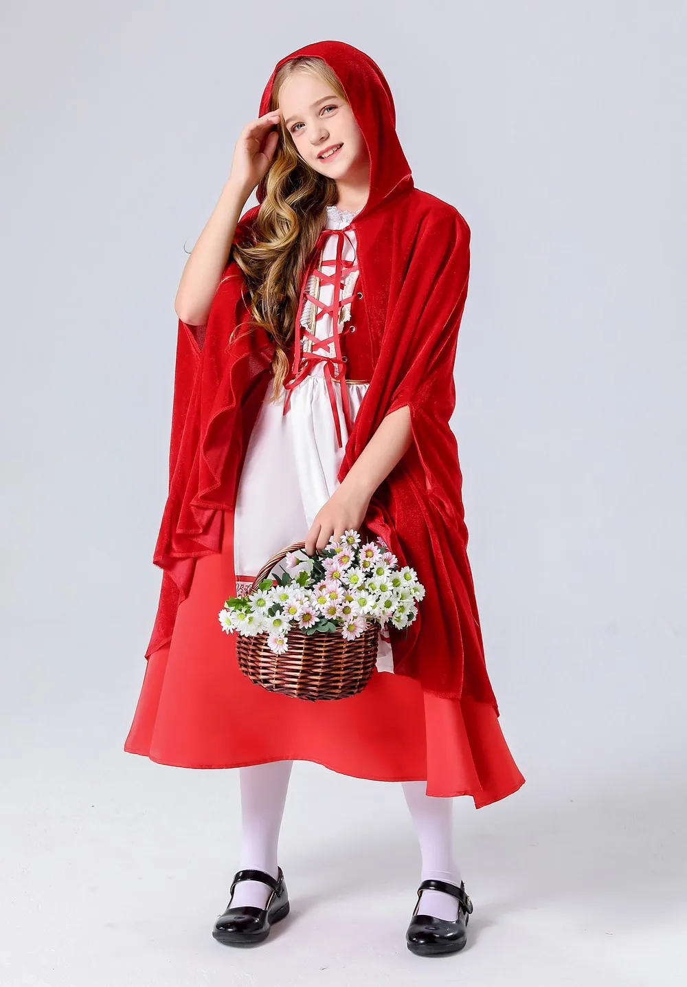 Costume de Cosplay d'Halloween du Petit Chaperon Rouge pour Enfant, Déguisement de Scène