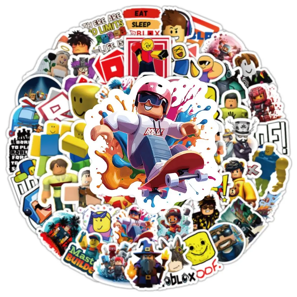 100 Sheets Roblox Sticker Handbook Decorate Creativity Graffiti Diy Water Proof Patch Boy Computer Water Cup Game Pattern Gift