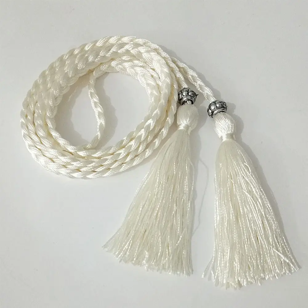 Fino Woven Rope Tassle Cintura, Cadeia Cintura, Cintos trançados, Bow, 160cm