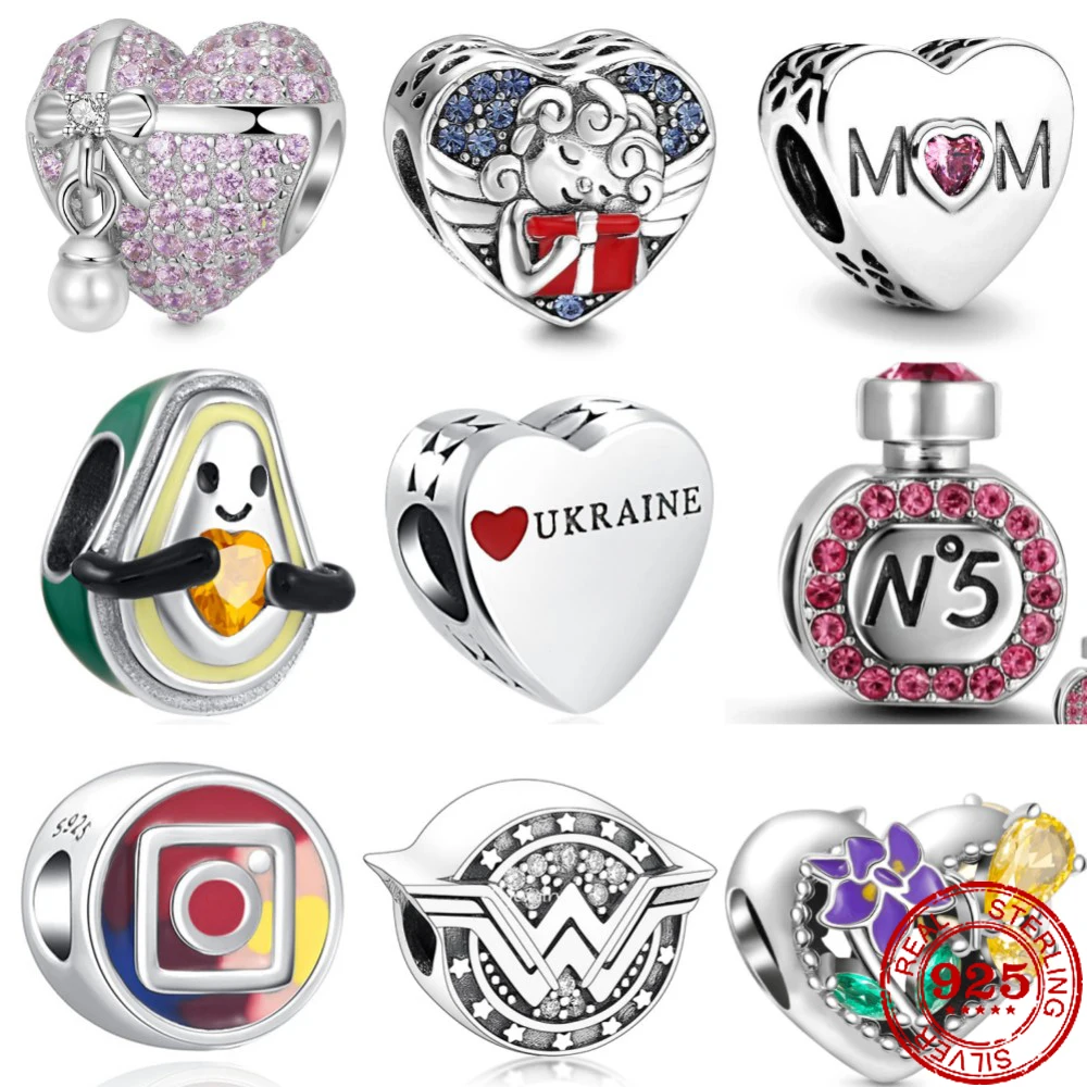 2022 New Puzzle of mother and daughter pendants charms Bead Fit Pendant Charm 925 Silver Original Bracelet Silver 925 Trinket