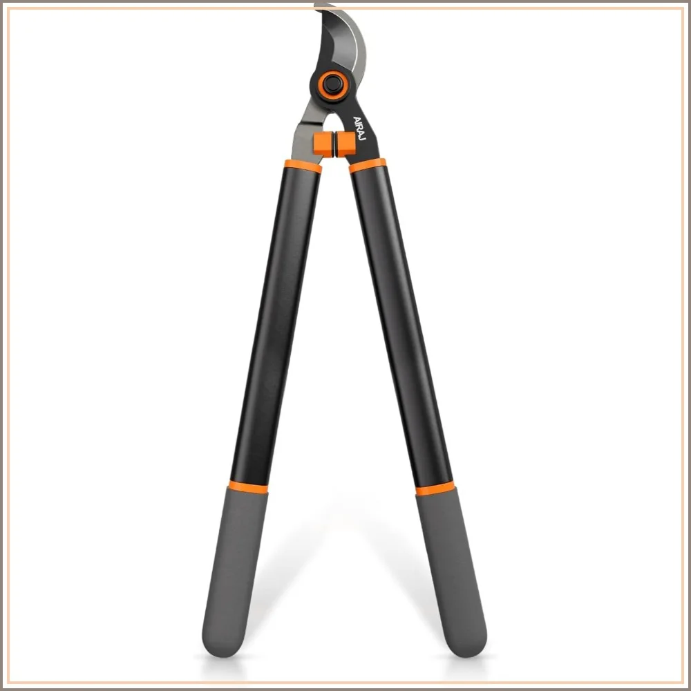 21" Bypass Loppers for Tree Trimming Heavy Duty with SK5 Steel Blade, Branch Cutter 1.9" Capacity, Solid Iron Pipe Garden Shears