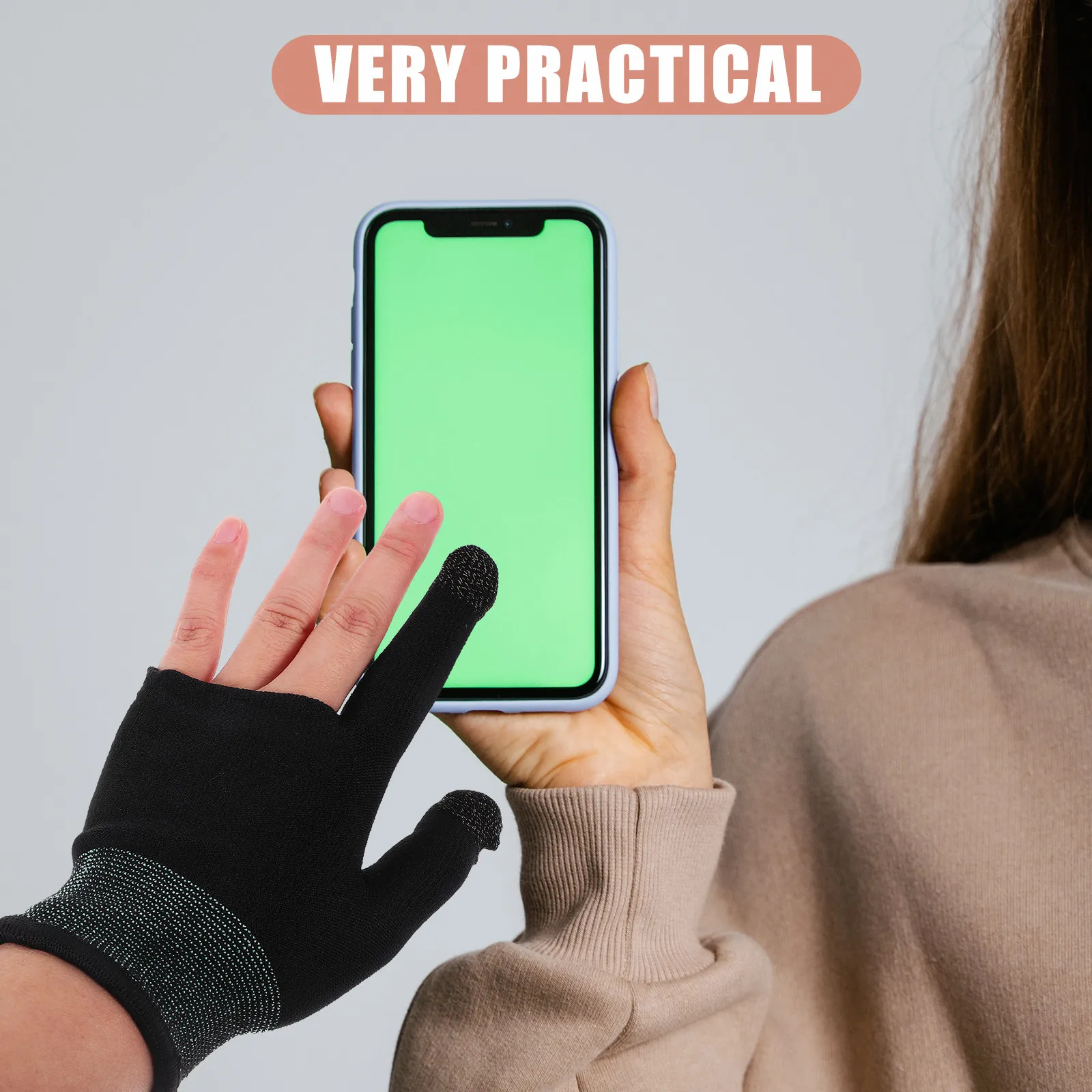 1Pair Ultra-Thin Mobile Gaming Gloves Breathable Finger Sleeves for Phone Games Anti-Sweat Light Gaming Gloves