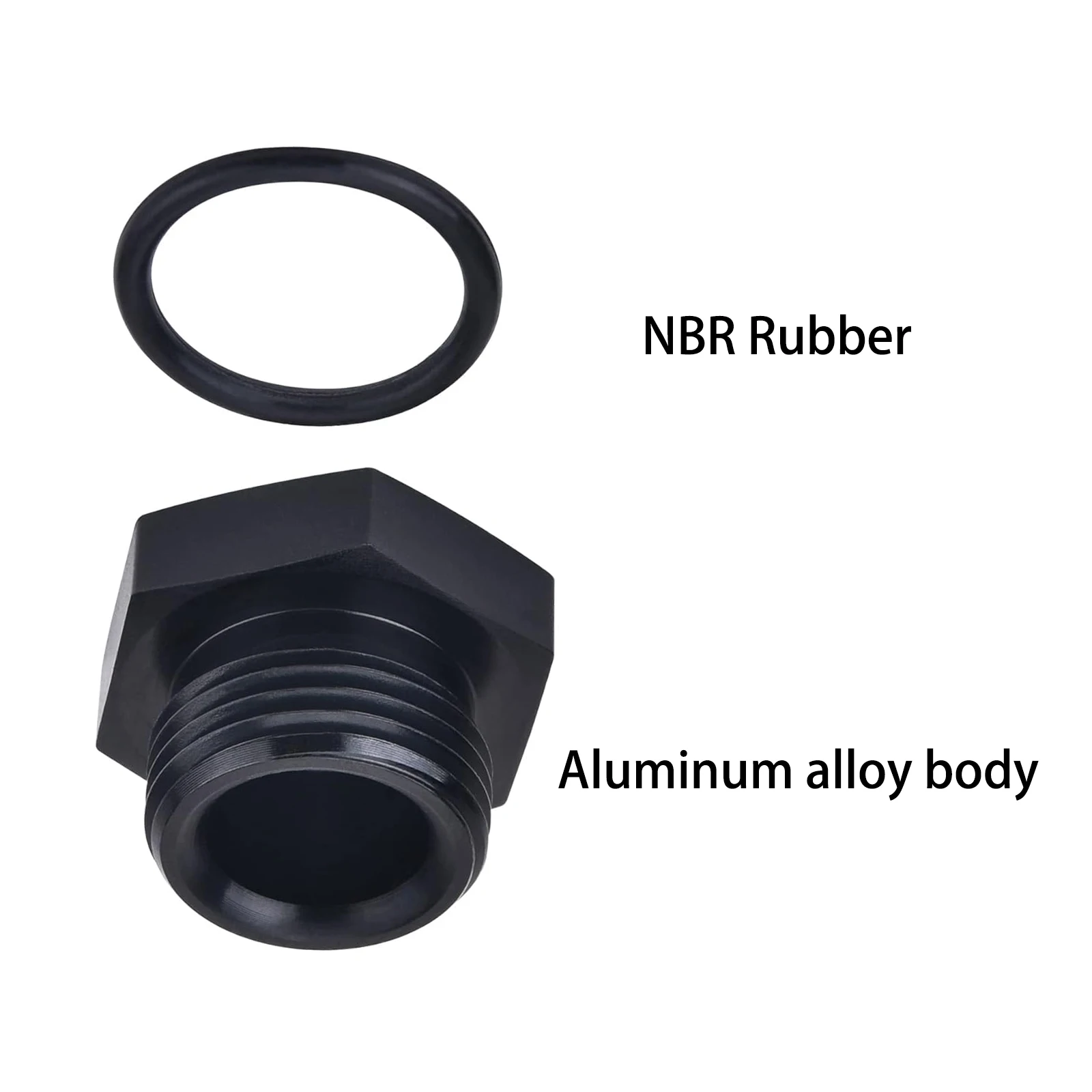 AN4 AN6 AN8 AN10 AN12 Car Accessories Block off Cap ORB Plug Fitting Adapter ORB Aluminum Joint Hexagonal Fuel Tank Plug Black