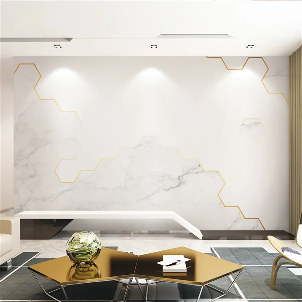 

Индивидуальные обои с 3D-эффектом, белые обои с текстурой мрамора для украшения гостиной, фотообои, наклейки для домашнего декора