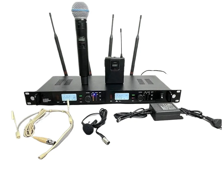 

Professional ULXD24D microphone wireless dual-channel wireless system with Beta58A headset microphone for conference stage shows