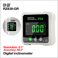 RZ Digital Level Angle Gauge 4X90° Mini Inclinometer Measurement Tools Magnetic Base Electronic Universal Bevel Protractor