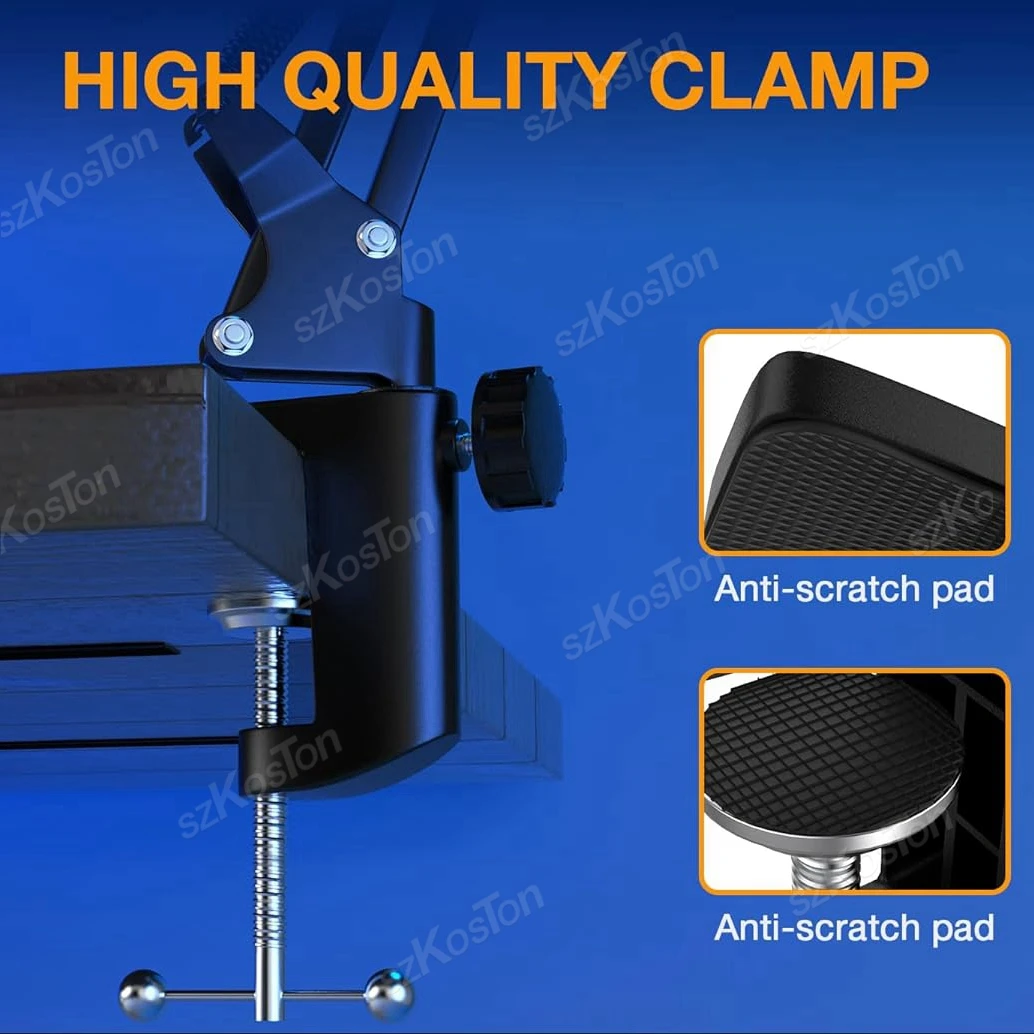 Metal Desktop Mount Clamp For Microphone Suspension Boom Scissor Arm Stand Base Holder with Adjustable Screw image 4
