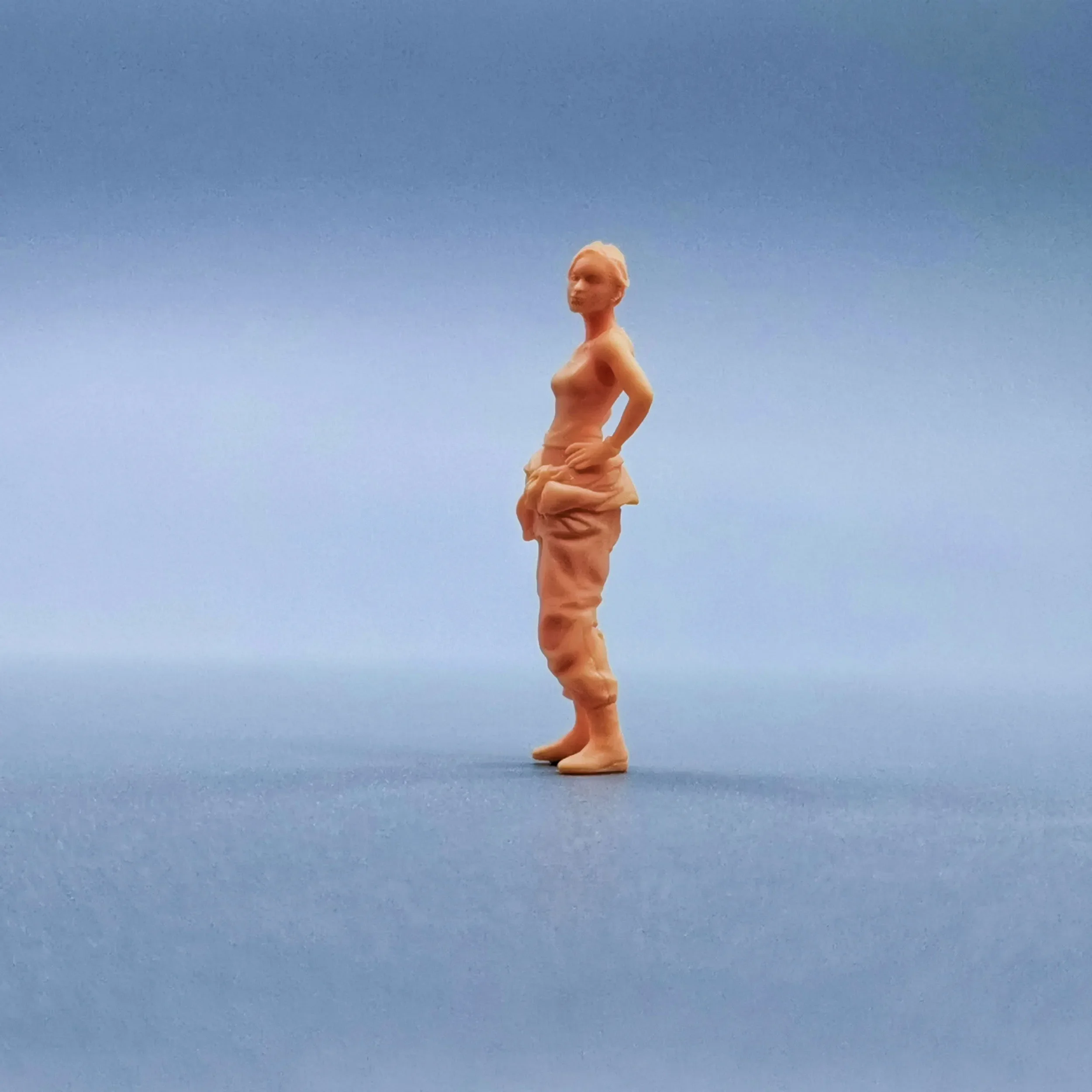 1/64 Figuren Maßstab Modell Harz Kleidung Gebunden Taille Mädchen Ungefärbte Miniaturen Diorama Handbemalt W135