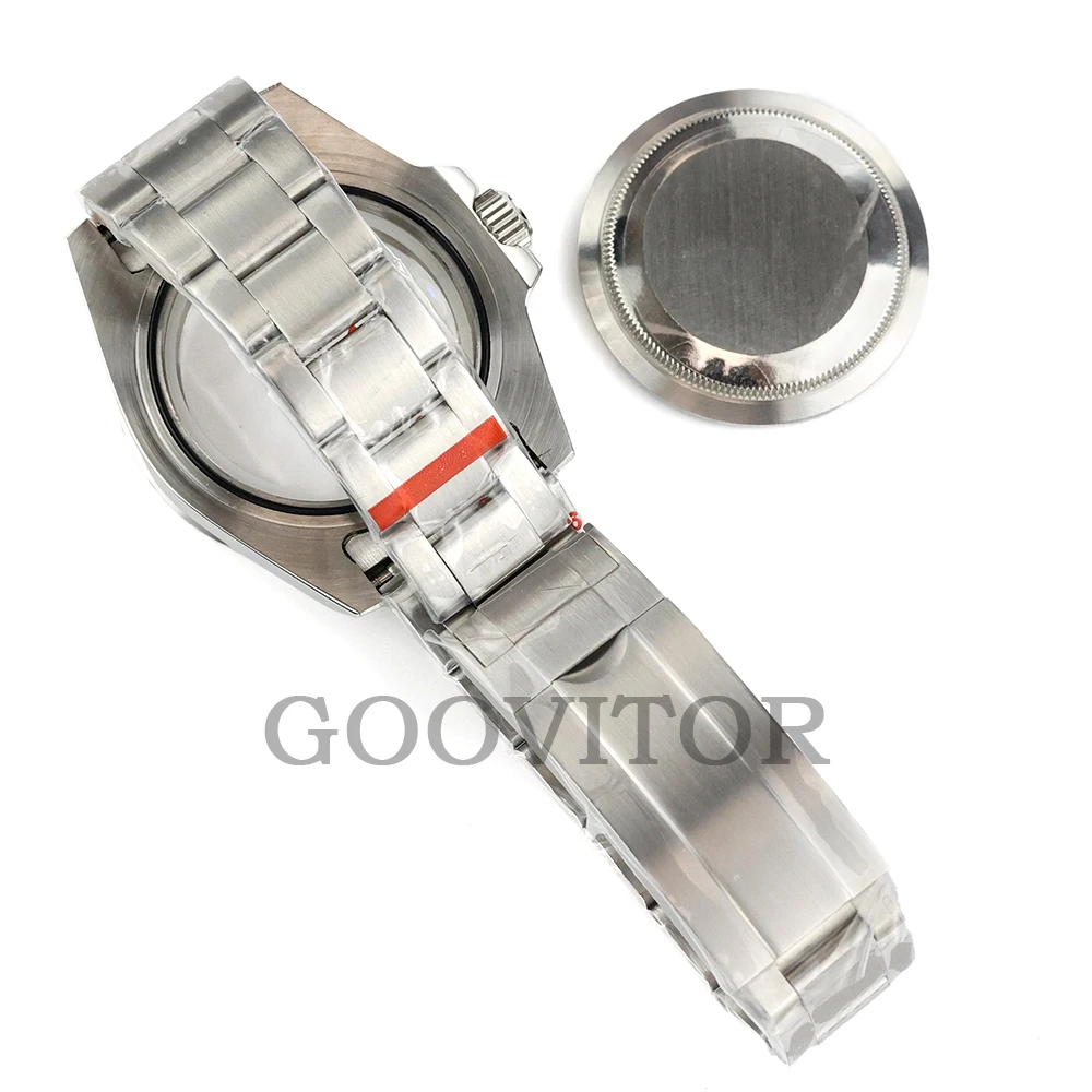 Watch Case Silver 40mm Fit Seiko nh35 nh34 nh36 nh38 Movement Solid Stainless Steel SUB Case Waterproof Brushed Oyster Bracelet image 6