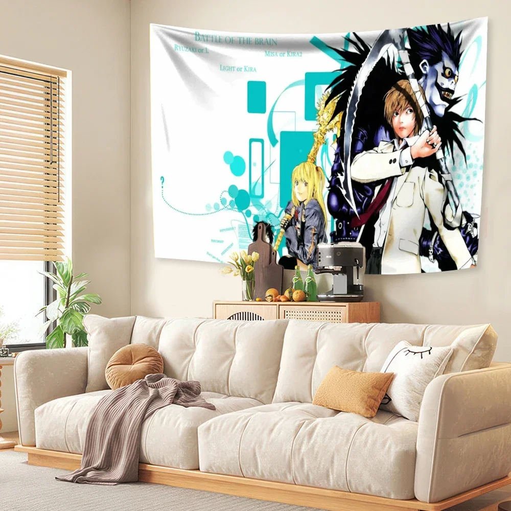 Anime Death Note DN L Colorful Tapestry Wall Hanging Bohemian Wall Tapestries Mandala Wall Hanging Sheets  Tapestry Aesthetic