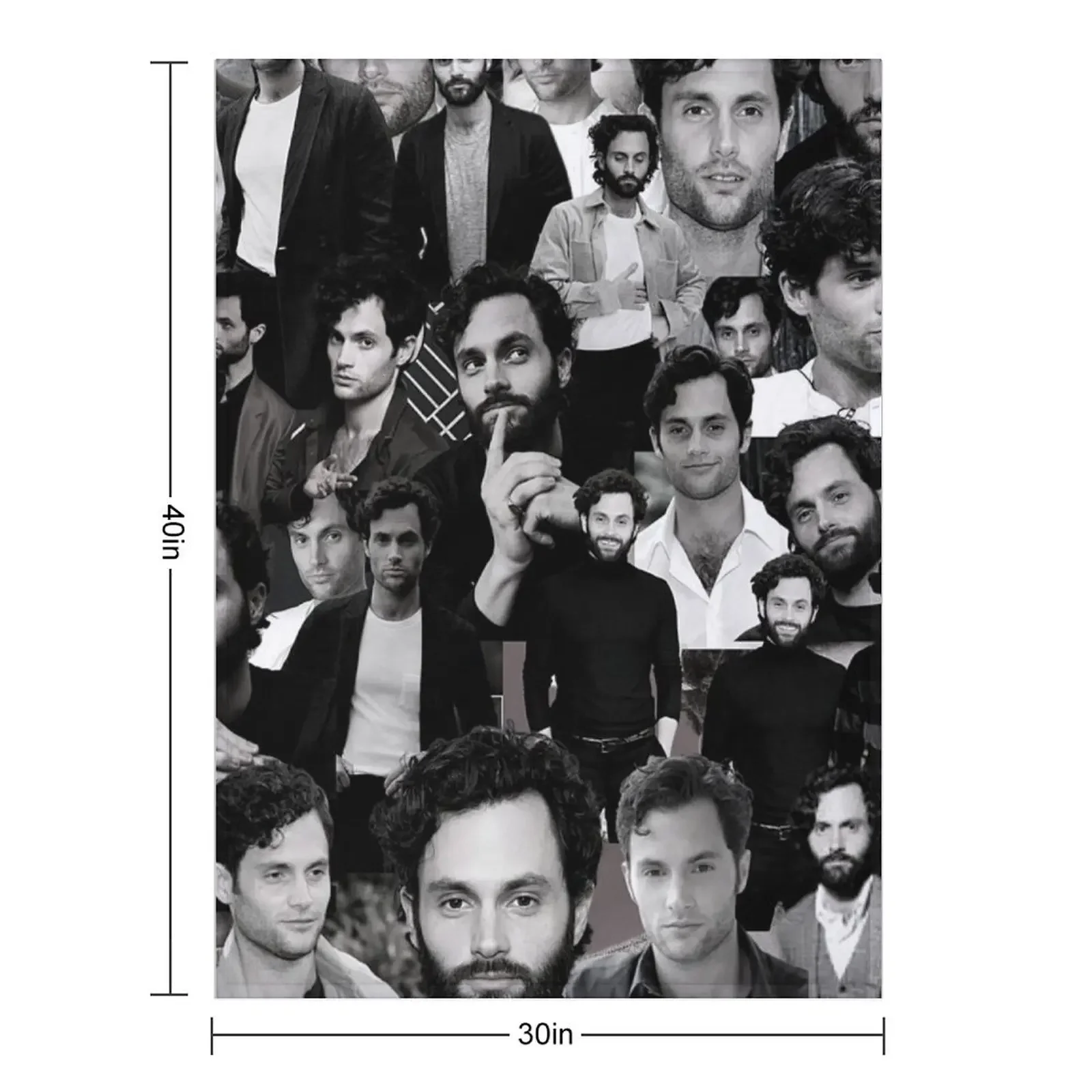 Penn Badgley American actor Black and White Aesthetic Collage - 2 Throw Blanket Weighted Baby Blankets For Sofas Blankets