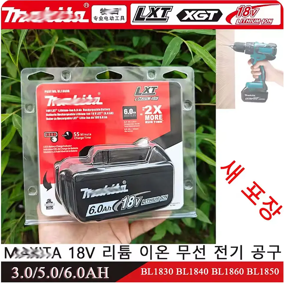 Genuine Makita 18V battery 6Ah rechargeable electric tool battery 18V Makita LED lithium ion replacement LXT BL1860B BL1860 BL1850