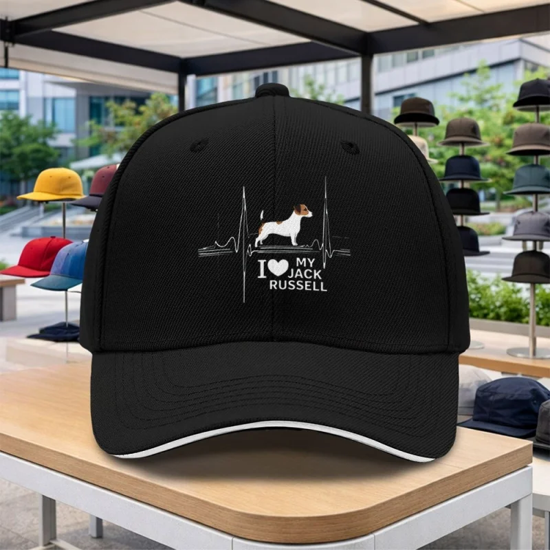 1pc Jack Russell Terrier Adjustable Sandwich Baseball Cap - Trendy Printing Process - Suitable for Outdoor Sports and Camping En
