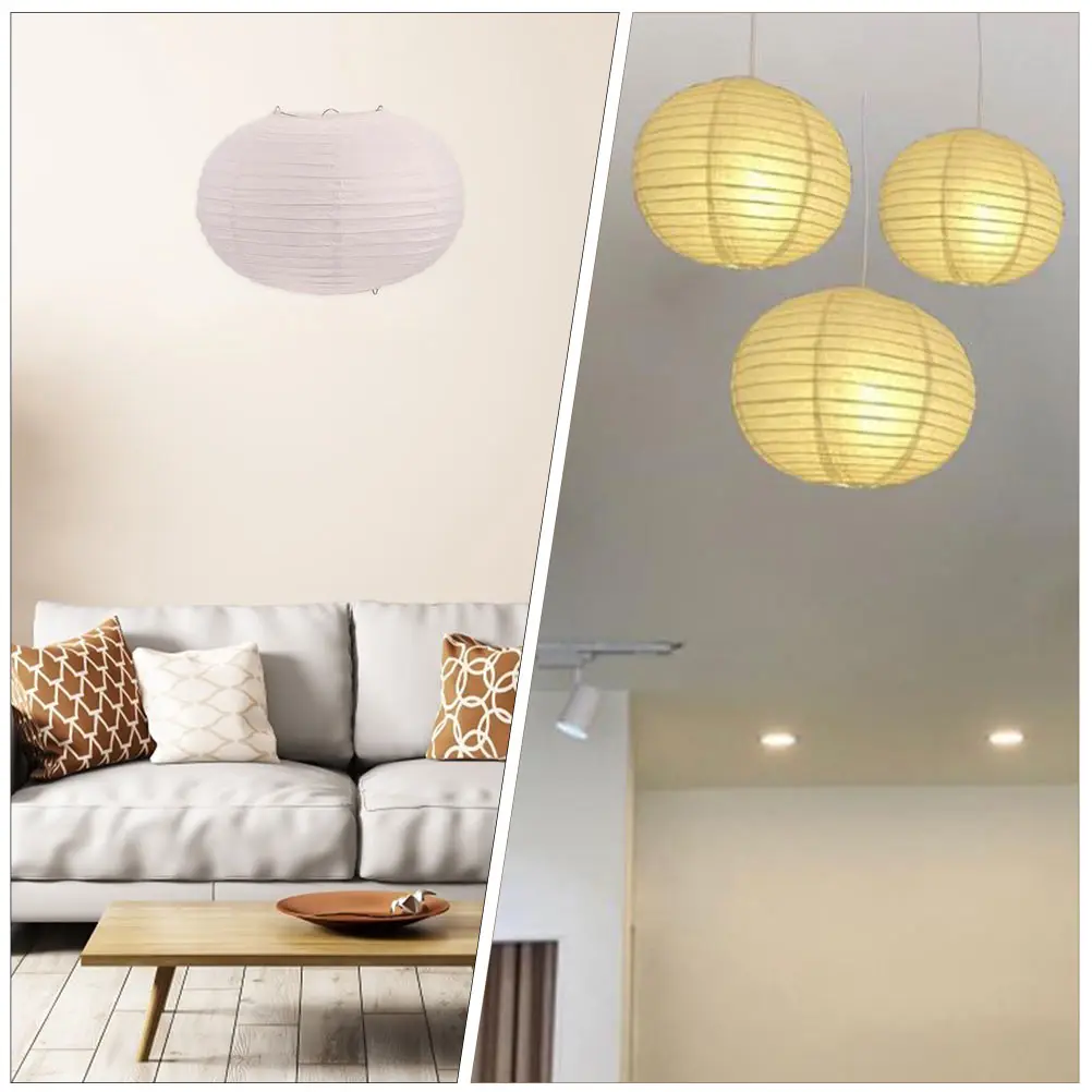 

2pcs Paper Lantern Lamp Shades Home Light Covers Exquisite Iron Craft Decorative Light Shade Accessories For Bedroom Soft Warm