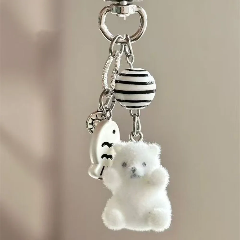 Reunindo dos desenhos animados chaveiro bonito selo pinguim urso polar pingente saco decoração chaveiro titular chave do carro chaveiros presente