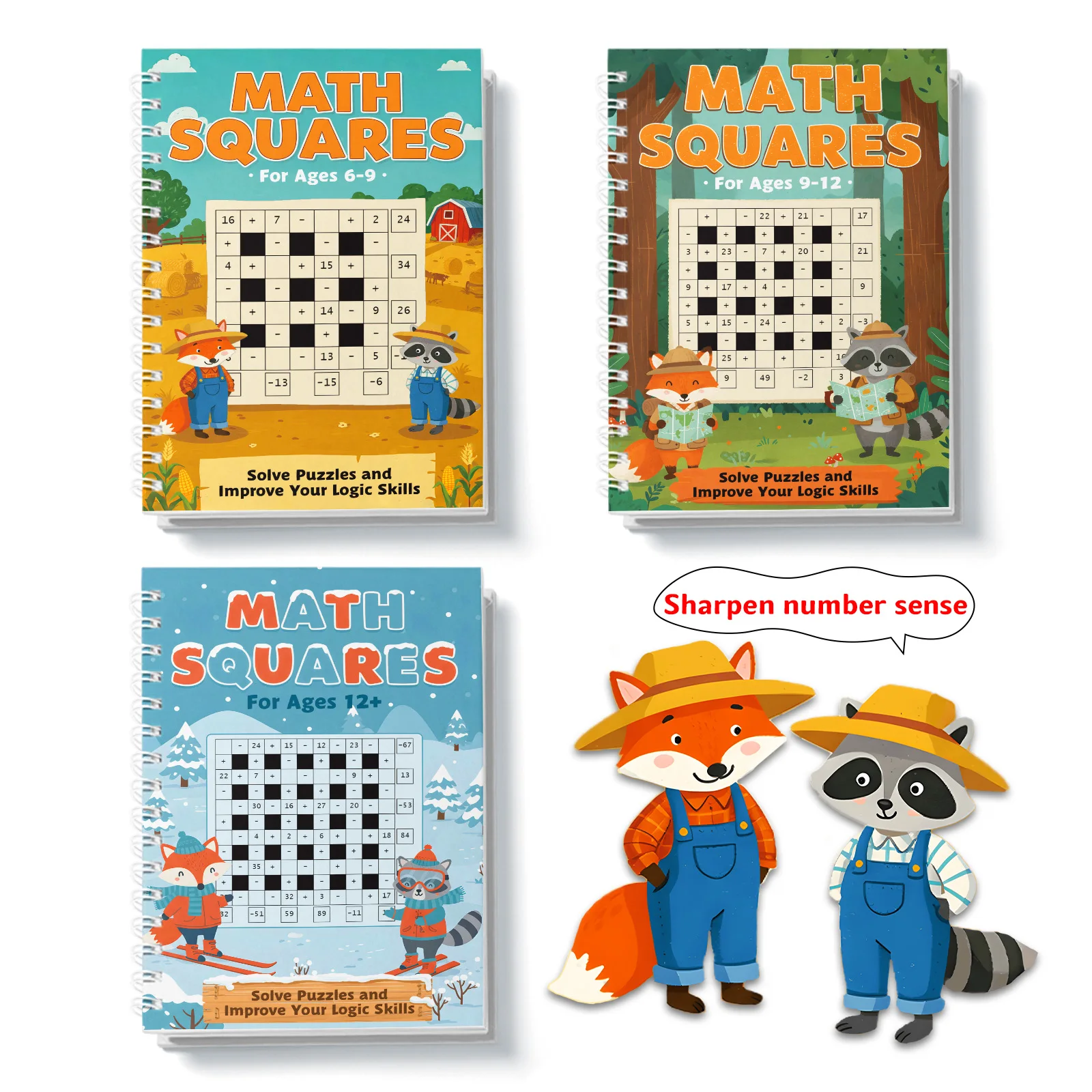 Math Squares Puzzle Book for Kids | Fun Number Games to Sharpen Logic & Problem-Solving Skills