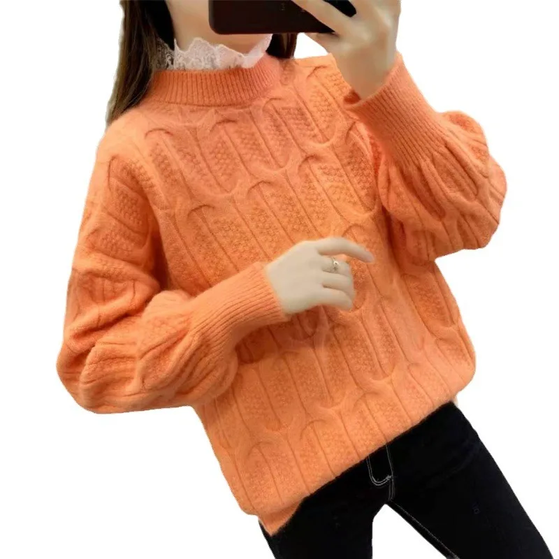 

Women Slim Tops Turtleneck Soft Warm Knitted Pullover Solid Knitted Tops Sweaters Casual Pullovers Ladies Casual Pullover Q25