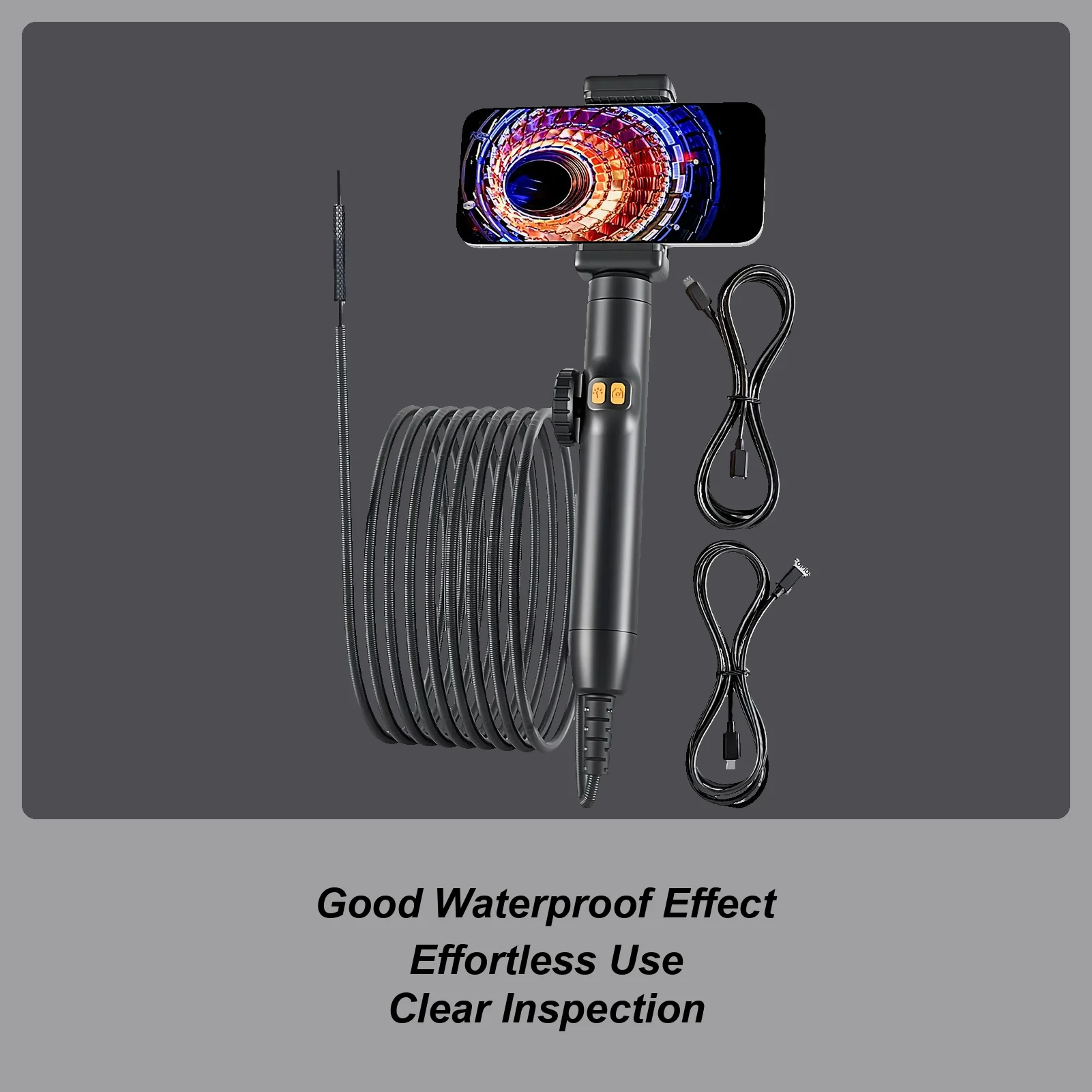 

Borescope Camera With Light Video Inspection Scope With Light Waterproof Snake Scope For Industrial Duct Hvac System Electrical