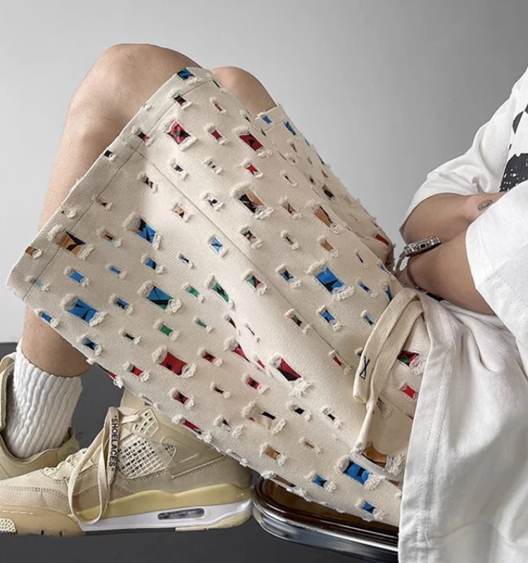 

Мужские летние шорты оверсайз в клетку, модные повседневные, с мультяшным принтом, средней длины, прямого кроя, с завышенной талией, в уличном стиле