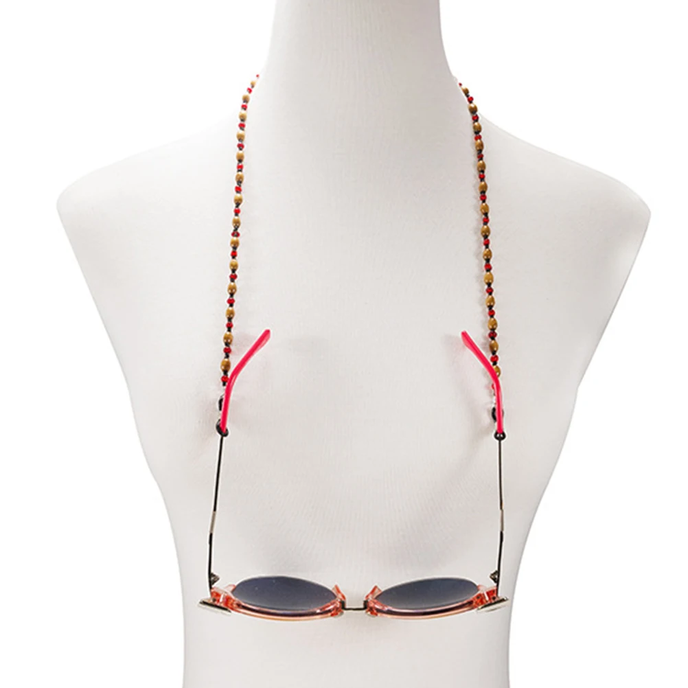 

1pc Eyeglass Chain Vintage Wooden Beaded Glasses Holder Strap Anti-Slip Retainer For Sunglasses Eyeglasses Sports Hiking