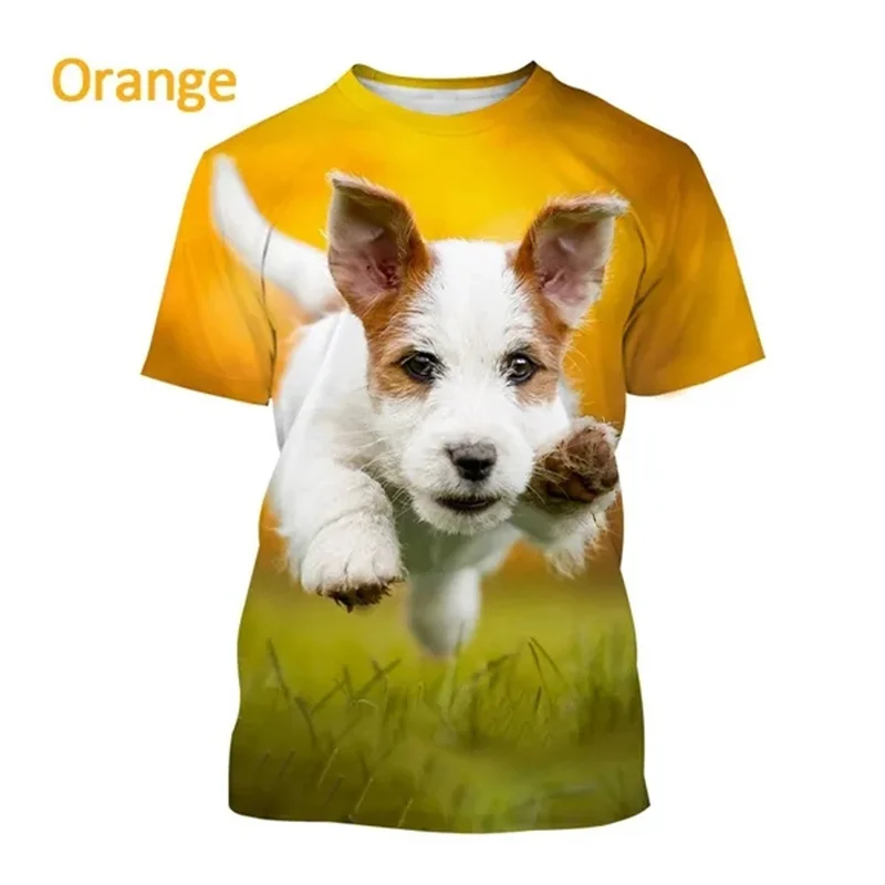 Cute Welsh Corgi T Shirt for Men 3D Active Jack Russell Terrier Printed Tee Shirts y2k Tops Womens Clothing Kawaii Kids T-shirt