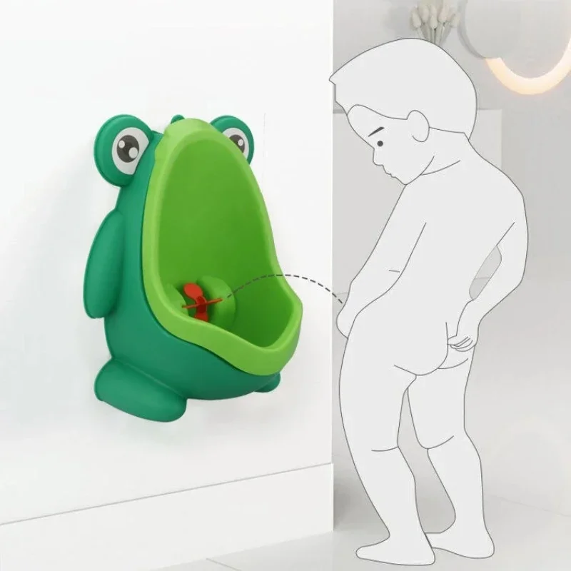 Frog Potty Training Urinal for Boys, Funny Spinning Aiming Target, Wall Mounted Pee Trainer with Hook, Easy Clean