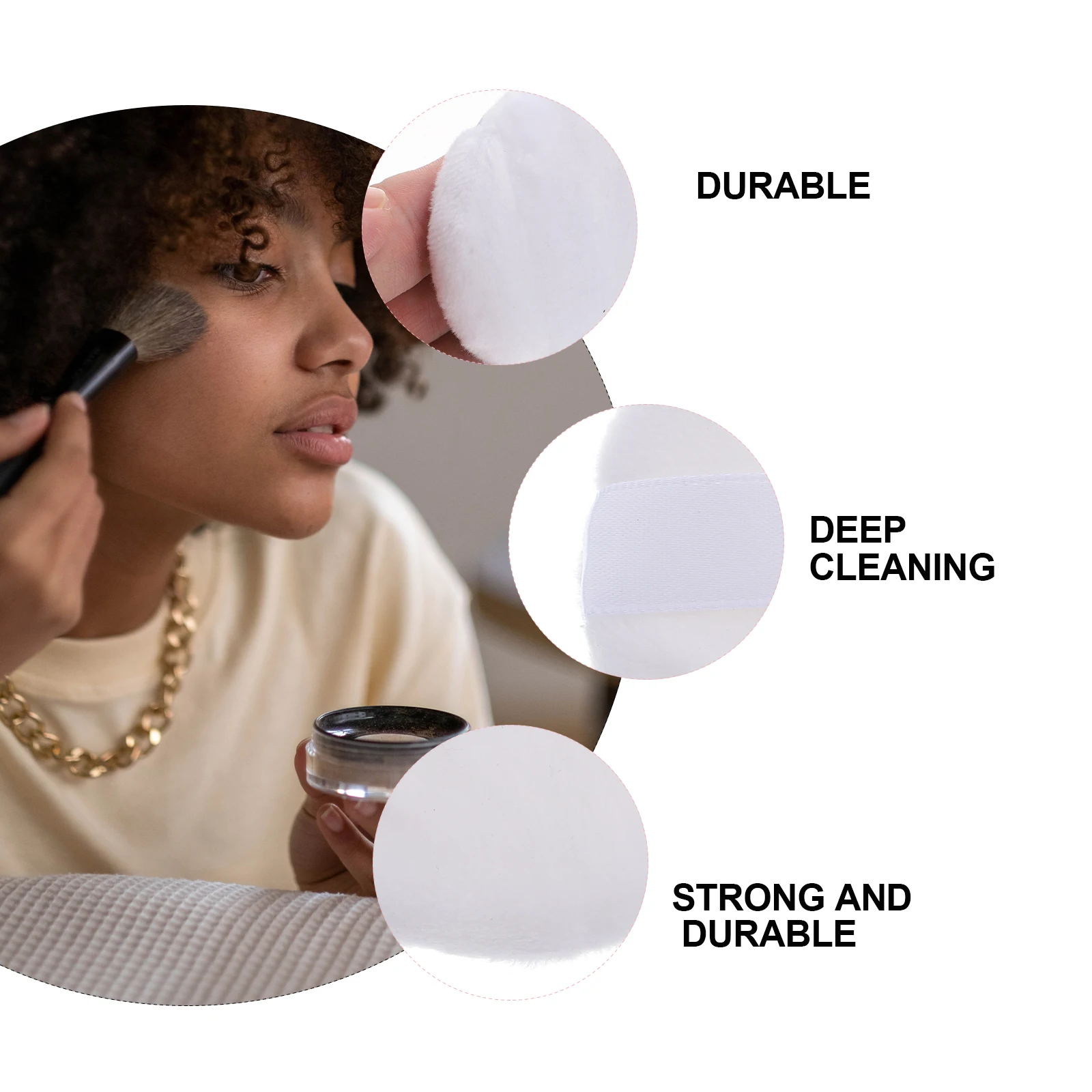 5pcs Powder Puff Round Soft Velvet Makeup Applicator Cosmetics Sponge Compact Foundation Blush SkinFriendly