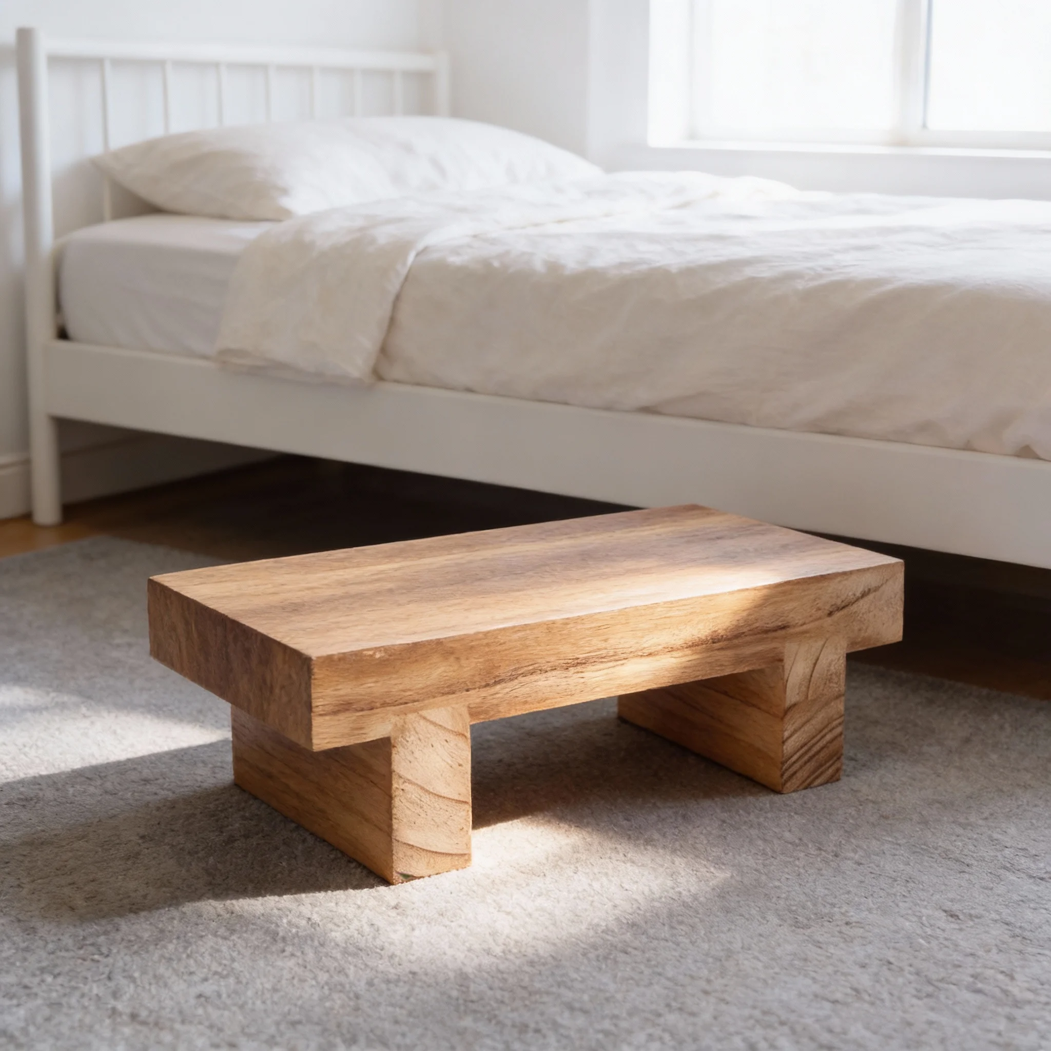 

Wooden Step Stool For Adults Bathroom Kitchen Bedroom Home Office Footrest Shoe Changing Bench Under Desk