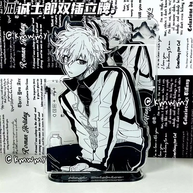 Panneau à double support «Seishiro», « Prison bleue», serrure bleue périphérique en acrylique, niveau d'apparence élevé, décoration de bureau faite maison