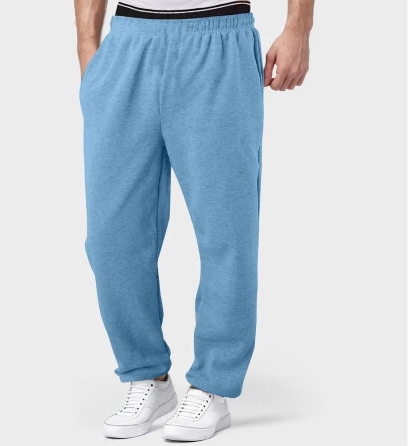 autumn winter man/woman Jogging Straight Sweatpants Street Style wide leg pants Casual Solid colors versatile Loose Men's view 6