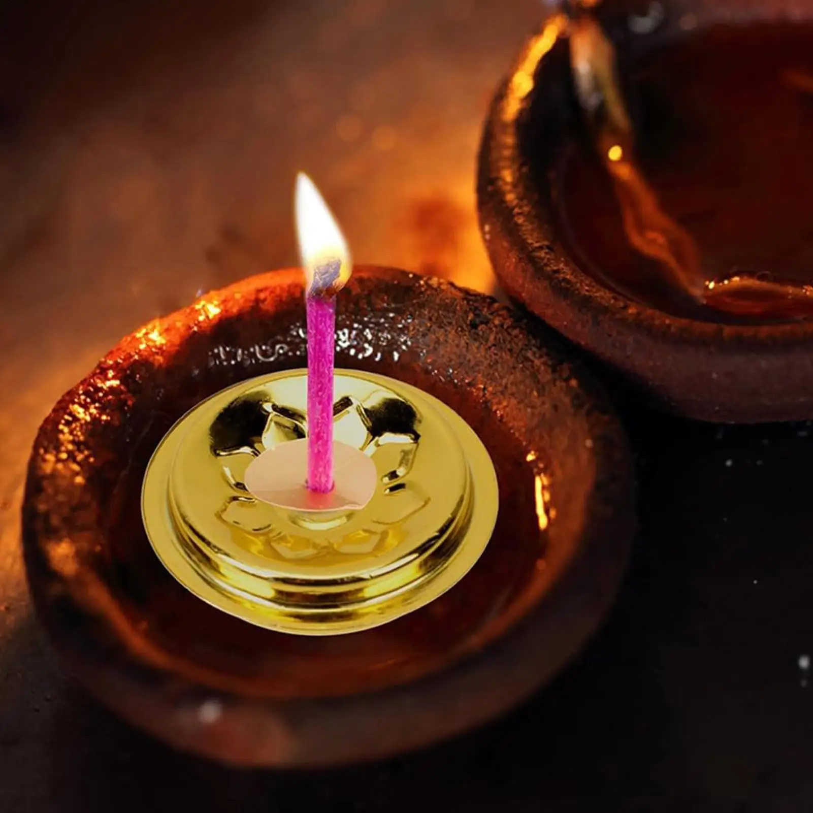 20Pcs Round Fiber Cotton Wick With Flower Design Holder for Kerosen Oil Lamp Alcohol Wine Bottle Desktop Buddhist Supplies