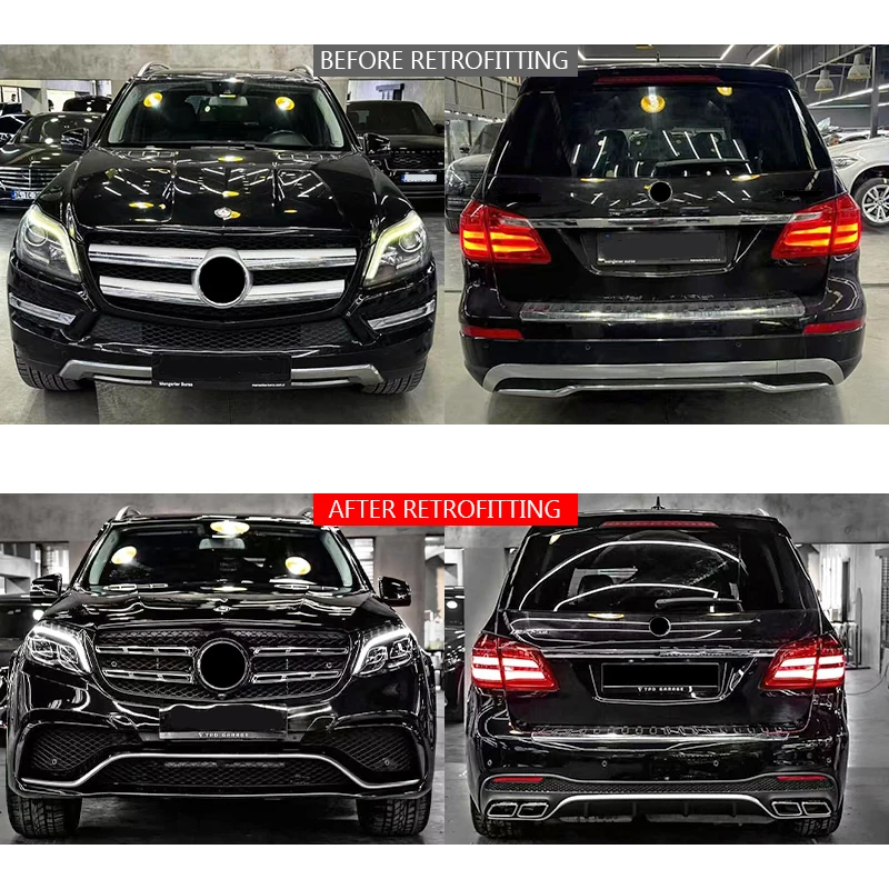 GL X166 2012-2019 Front & Rear Bumpers Lossless Bolt-On Body Kit Fit for  AMGS Style