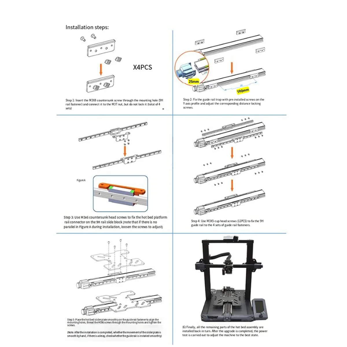 T88C لـ 3 S1 Dual Y-Axis ترقية مجموعة السكك الحديدية الخطية لـ 3 S1 Pro أجزاء طابعة ثلاثية الأبعاد مجموعة السكك الحديدية الشريحة المزدوجة