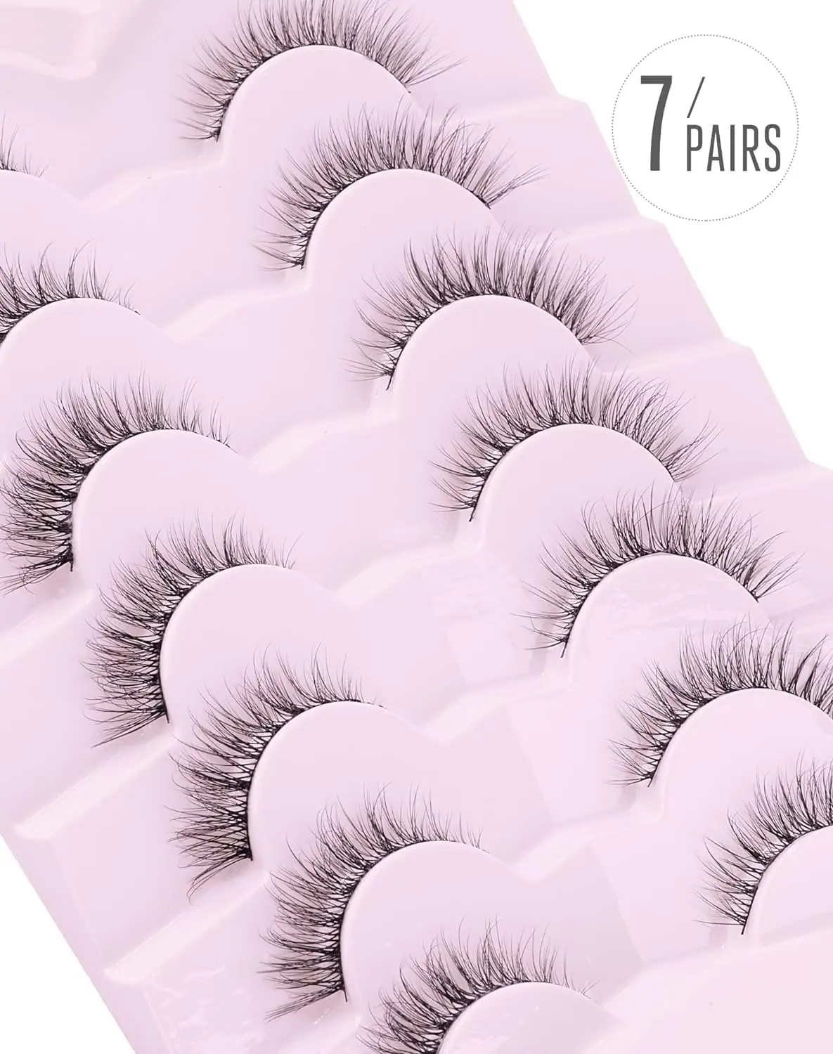 Alleen natuurlijke wimpers Piekerige wimpers Natuurlijke uitstraling Valse wimpers Uitlopende wimper Nep zachte pluizige wimperstrip 7 paar D1