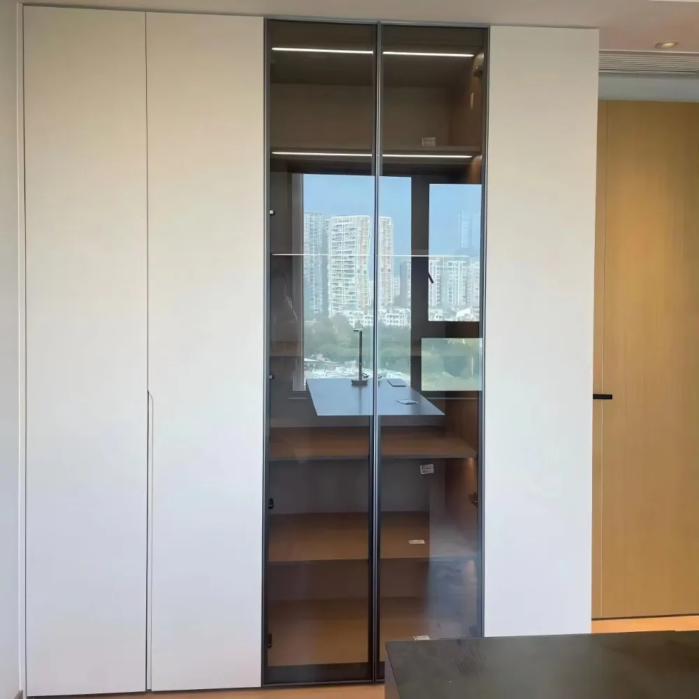 Luxuriöses Modernes Erweiterbares Sperrholz-Modulares Umweltfreundliches Schranksystem für Apartment-Schlafzimmer mit Tür