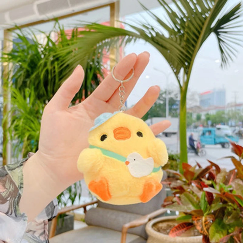 Lindo pequeño bolso de pollo amarillo colgante muñeco de peluche Netred Chick llavero regalo