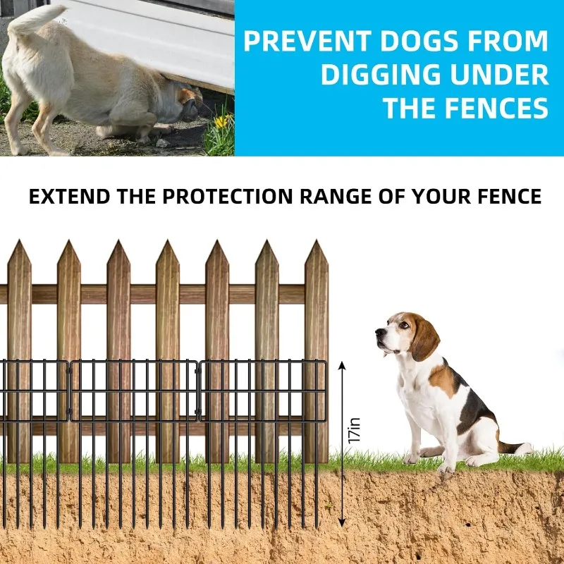 25 Panels Garden Fencing Animal Barrier,Ground Defense Border Fence for Outdoor, Yard, Patio