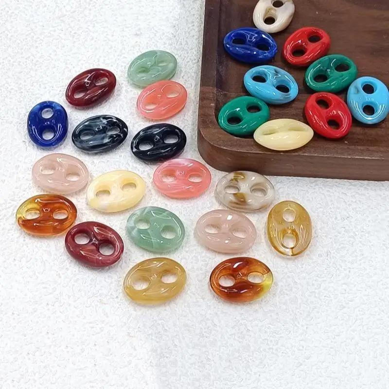 10Pcs 24x17mm Colorful Acrylic Geometric Beads DIY Necklace Bracelet Garment Bag Accessory Clasp Material