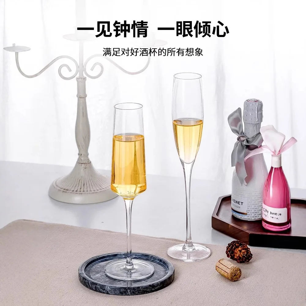 Crystal glass tall champagne glass wedding gift box European pair of sparkling wine glasses household set creative sweet wine