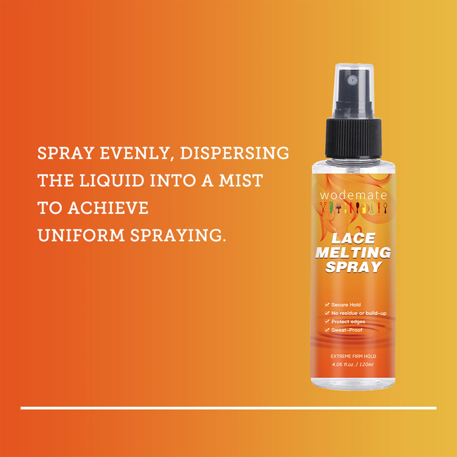 120ml Melting Spray For Lace Wig Fasr Drying Wig Glue Spray Strong Hold Lace Holding Spray Invisble Hair Bonding Glue Spray