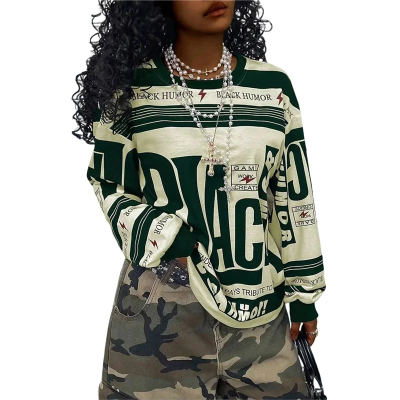 

Women's Plus Size Letter Graphic Short Sleeve T Shirts Drop Shoulder Crew Neck Loose Tee Tops Streetwear