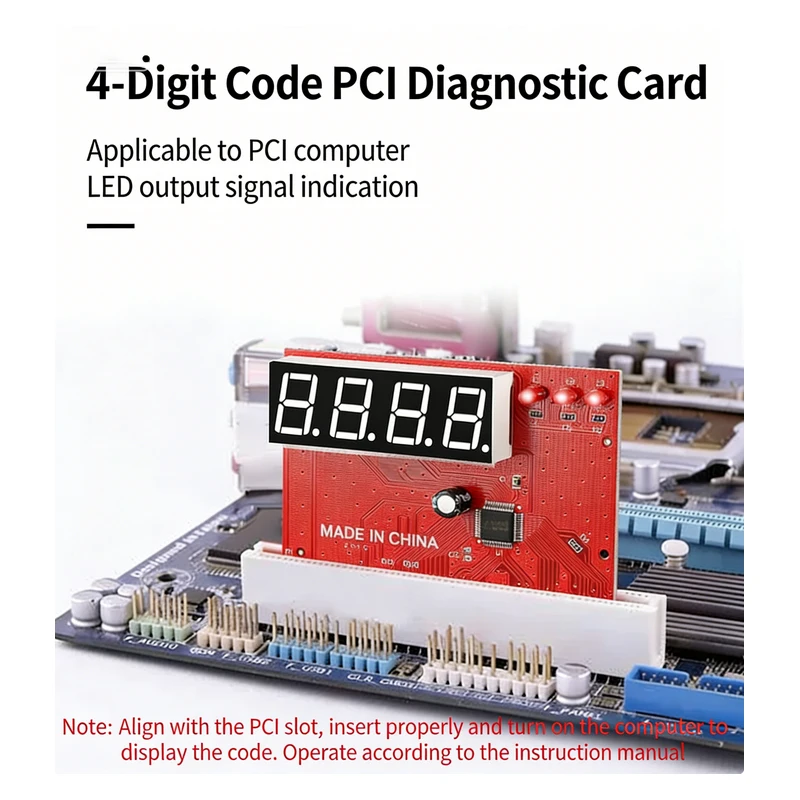 PCI Motherboard Diagnostic Card With Four-Digit LCD Display For PCI-E LPC Fault Troubleshooting For Computer Motherboards