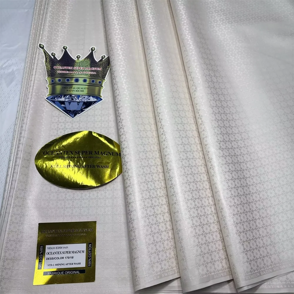 Original High-end European Style Bazin Riche 2026 Brocade 100% Cotton African Fabric Keep Shining After Wash 160CM Width Wedding