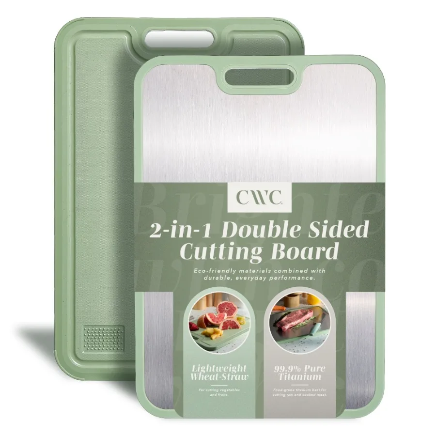 Double-Sided Titanium Chopping and Cutting Board for Kitchen Sage