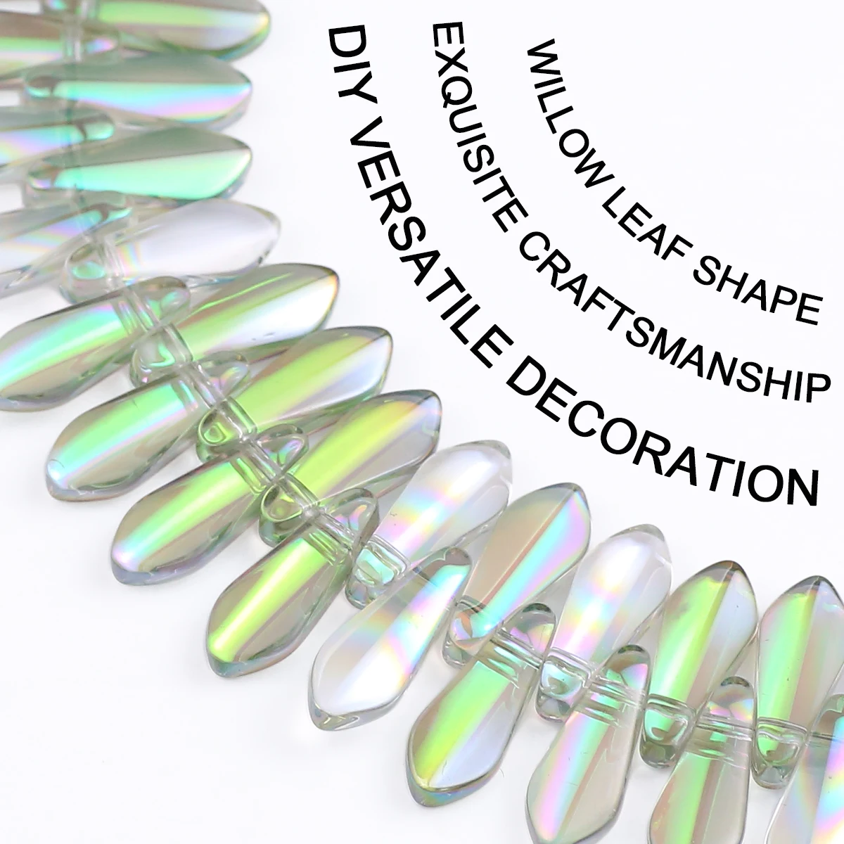 

16x6mm Transparent Green Waterdrop Shape Beads Crytsal Glass Beads Loose Beads for Jewelry Making Diy Bracelet Accessories